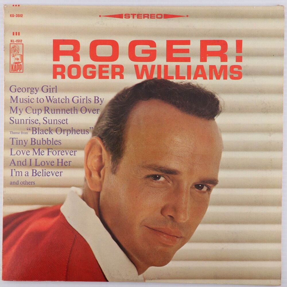Roger Williams – Roger! - 1967 Stereo 12" LP Vinyl Record Hollywood Kapp KS-3512